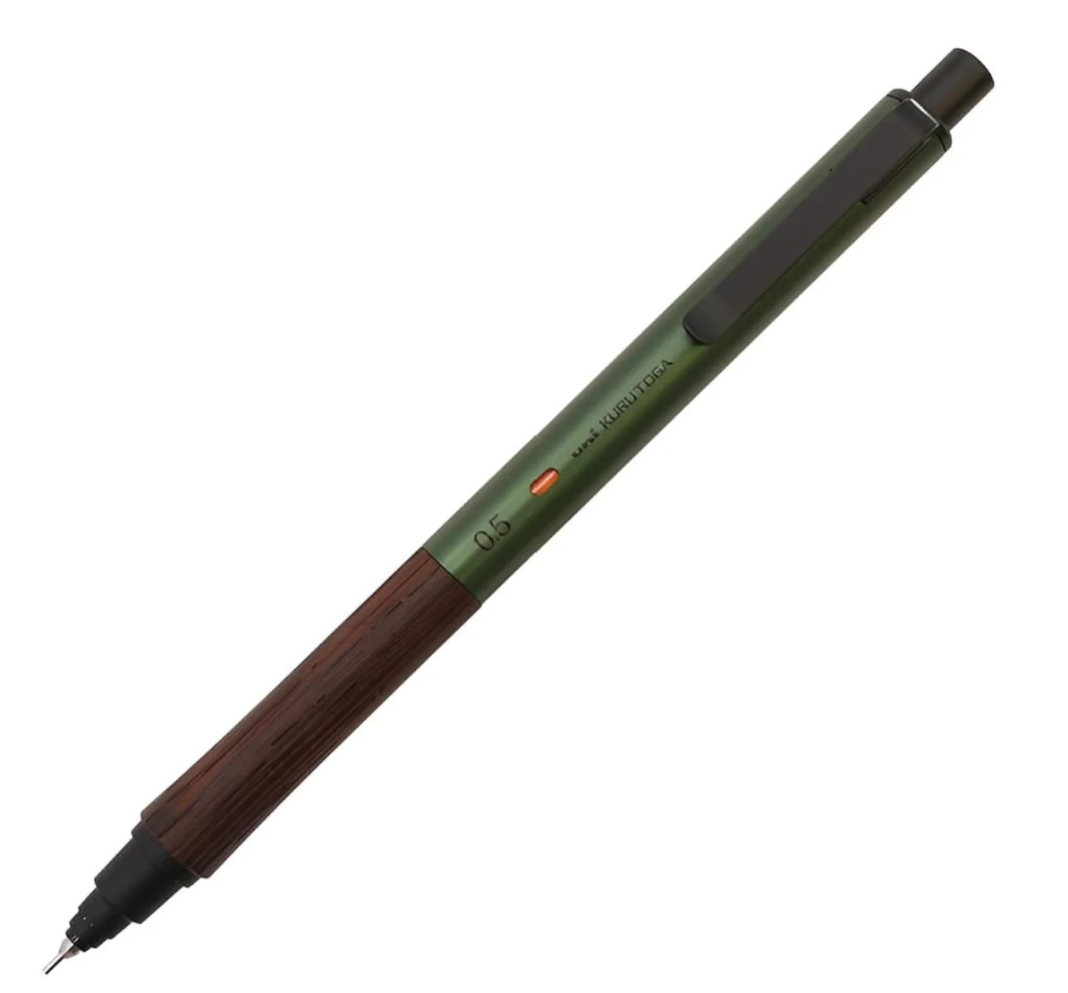 uni Mechanical Pencil KURUTOGA Wood 0.5mm Forest Green M5-KW Japan Stationery