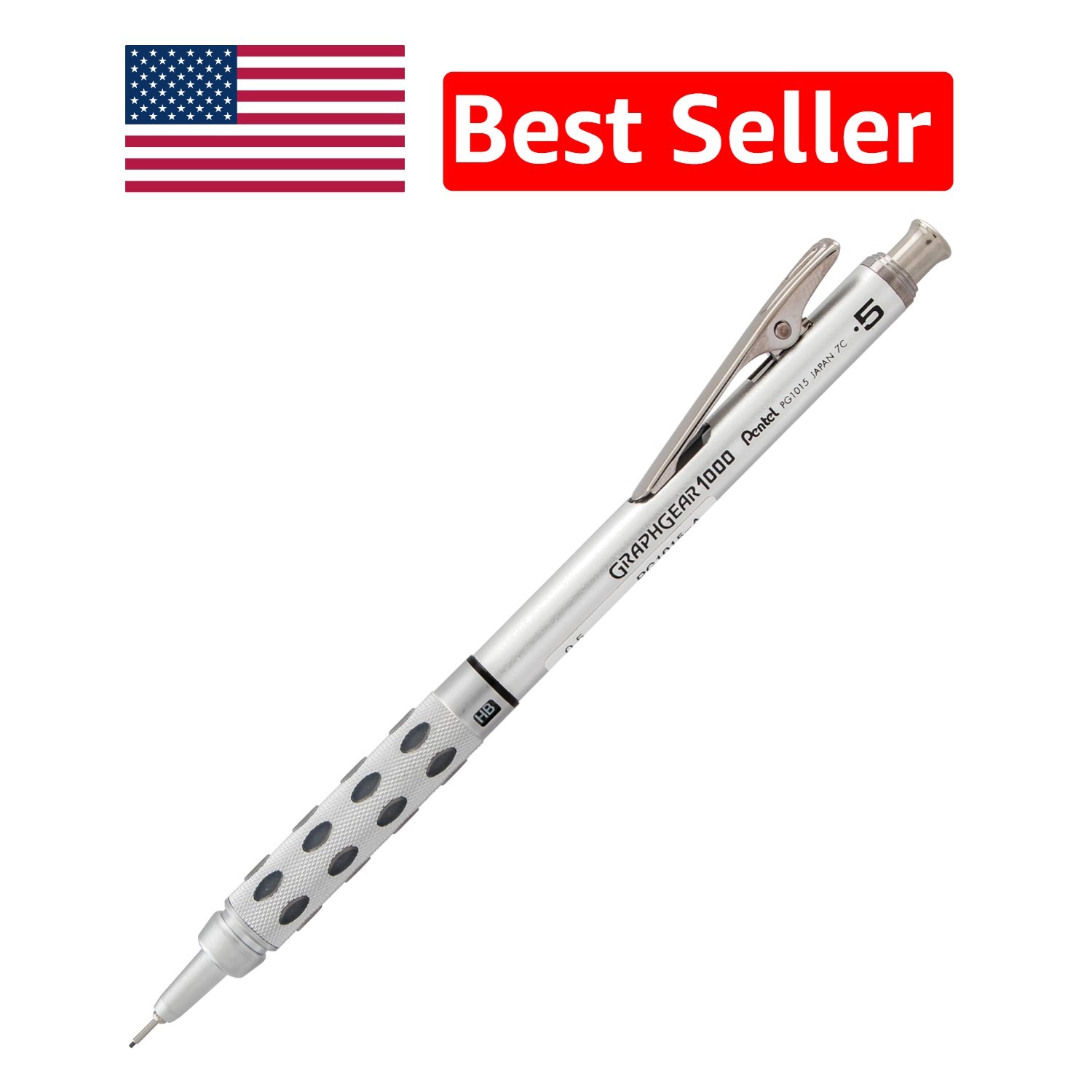 GraphGear 0.5mm Mechanical Pencil with Contoured Grip & Lead Indicator – Black