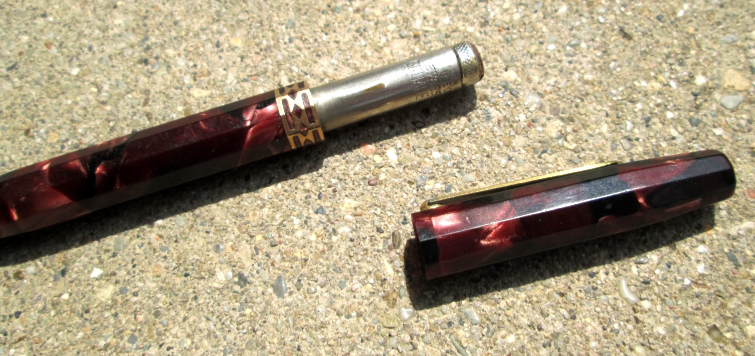 Whal Eversharp Brand Dark Red Swirled Celluloid Mechanical Pencil Vintage As-Is