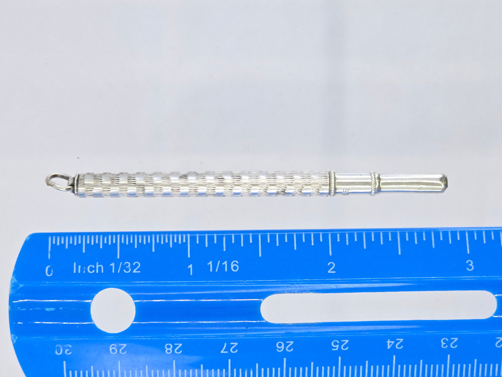 VINTAGE STERLING SILVER MECHANICAL CHATELAIN PENCIL ~ 2.75″