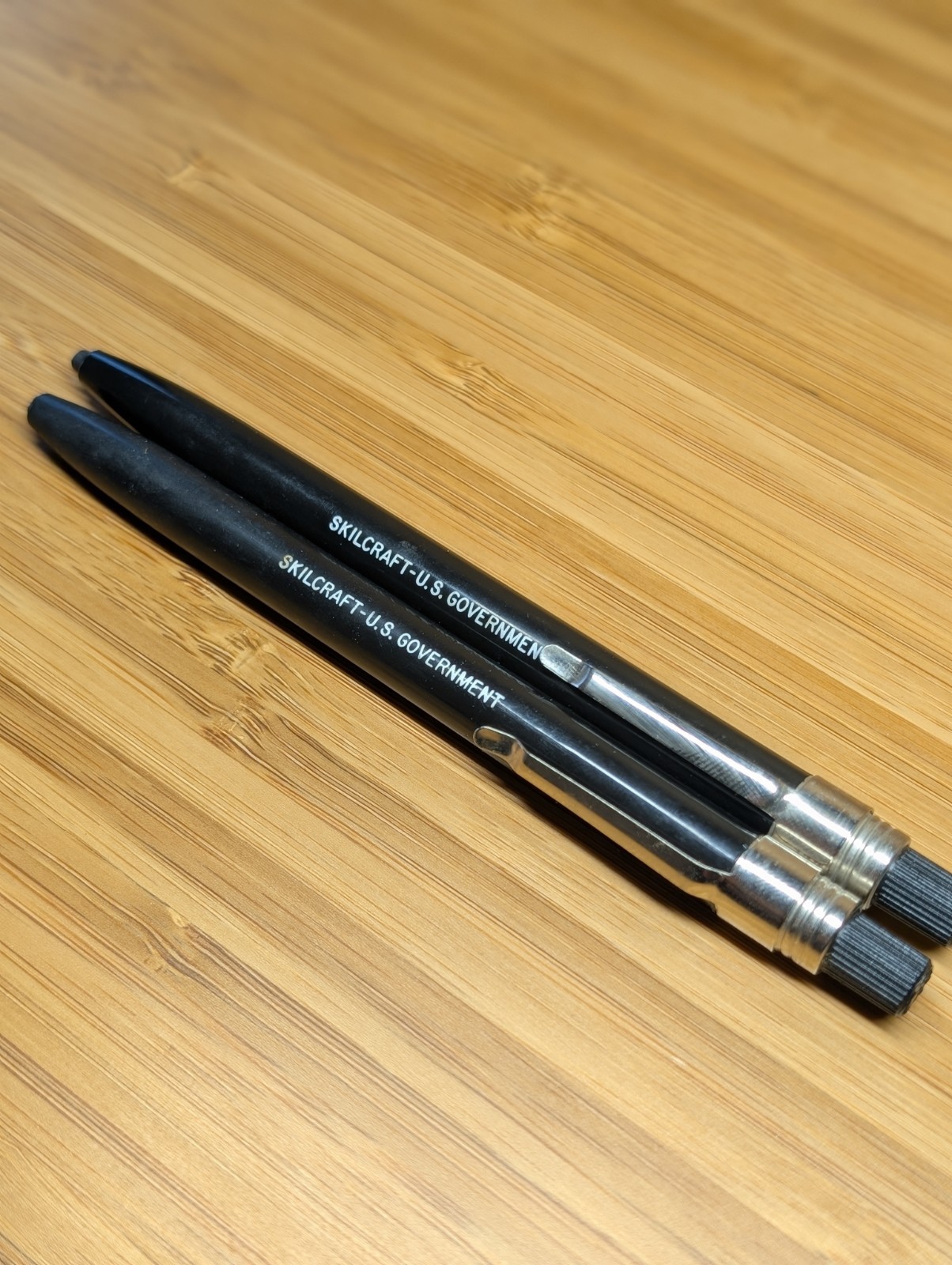 Vintage Skilcraft – US Government Black Marker/Grease Pencil Set Of 2 Lot Twist