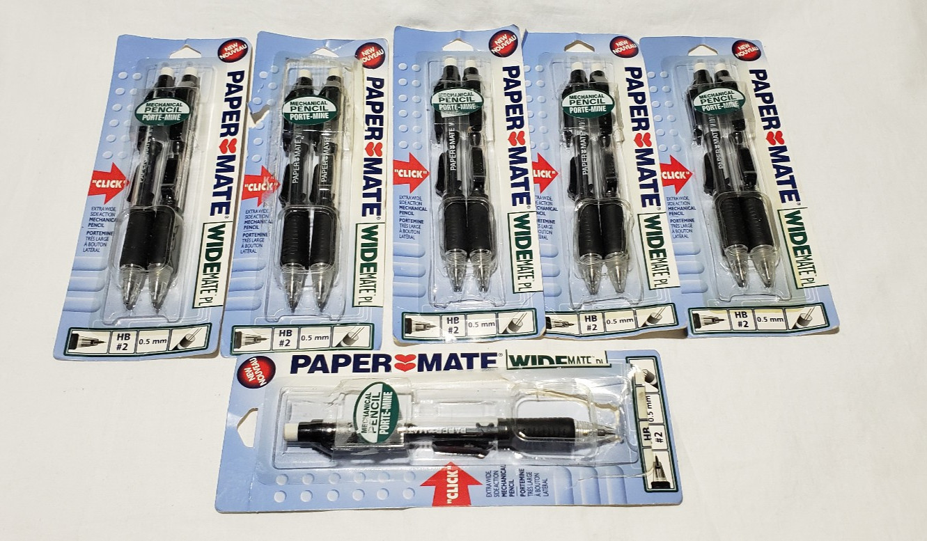 11 Vintage Paper Mate Wide Mate PL Mechanical Pencils HB #2 0.5mm Made In Japan