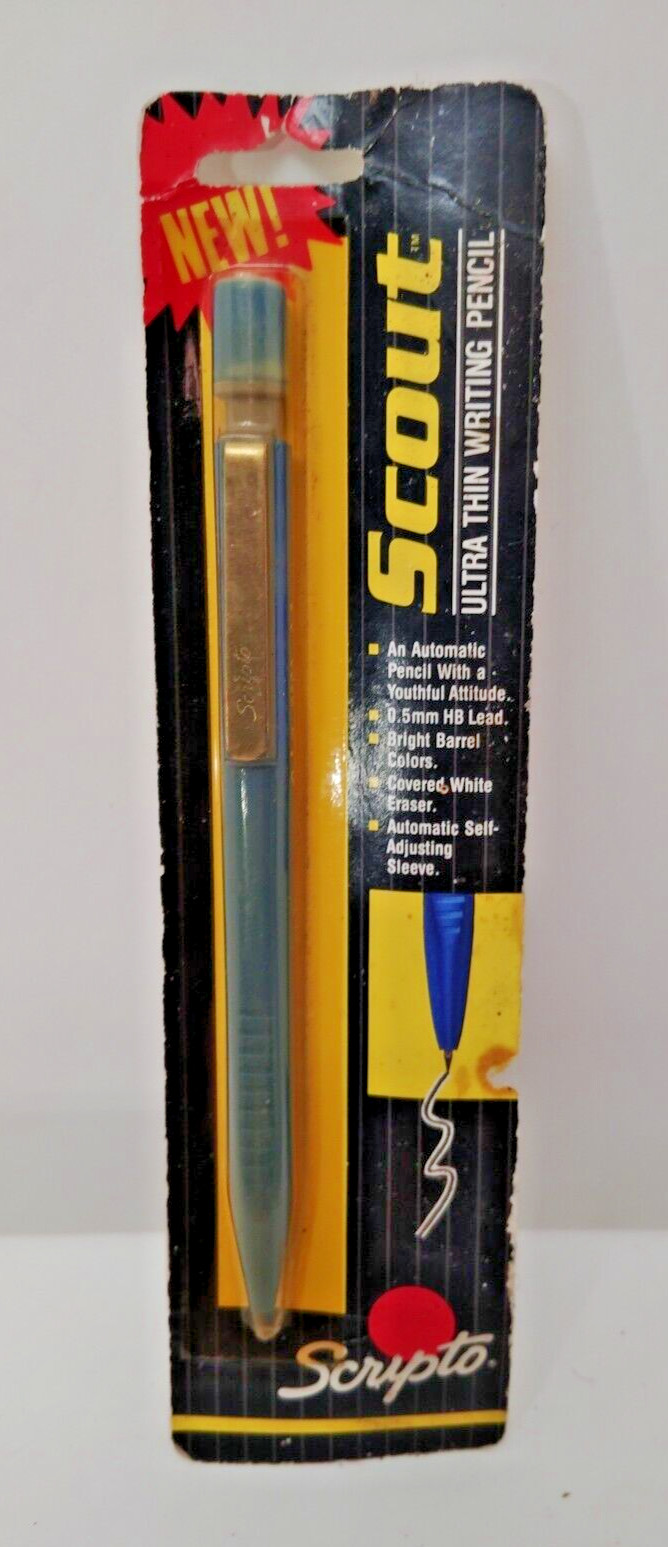 1991 Scripto SCOUT Ultra Thin Writing Mechanical Pencil 0.5mm HB Lead Vintage