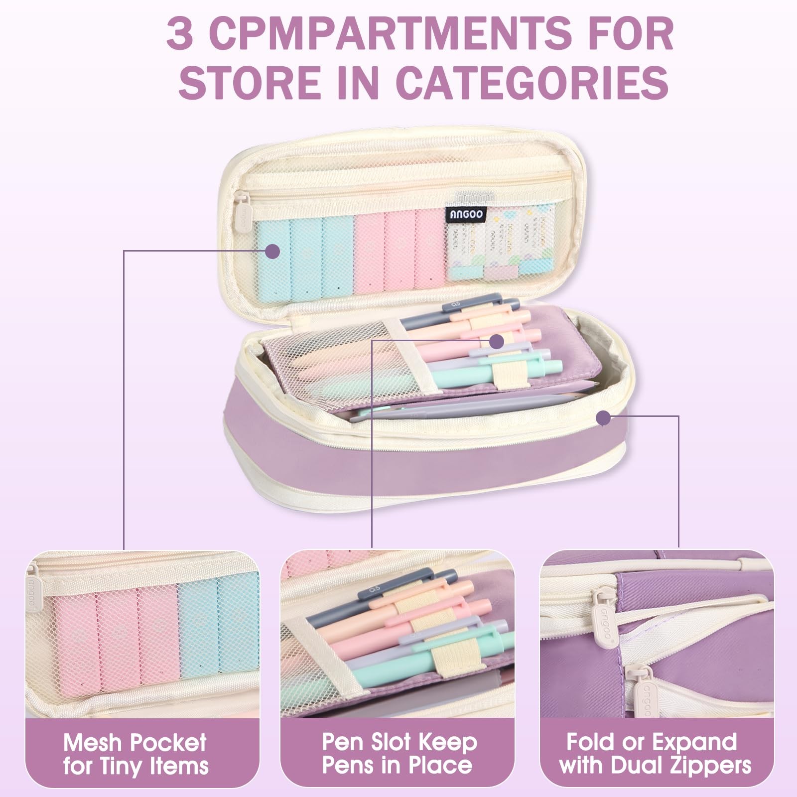 Aesthetic Supplies with Cute Pencil Case, 12x Pastel Mechanical Pencils 0.5 &…