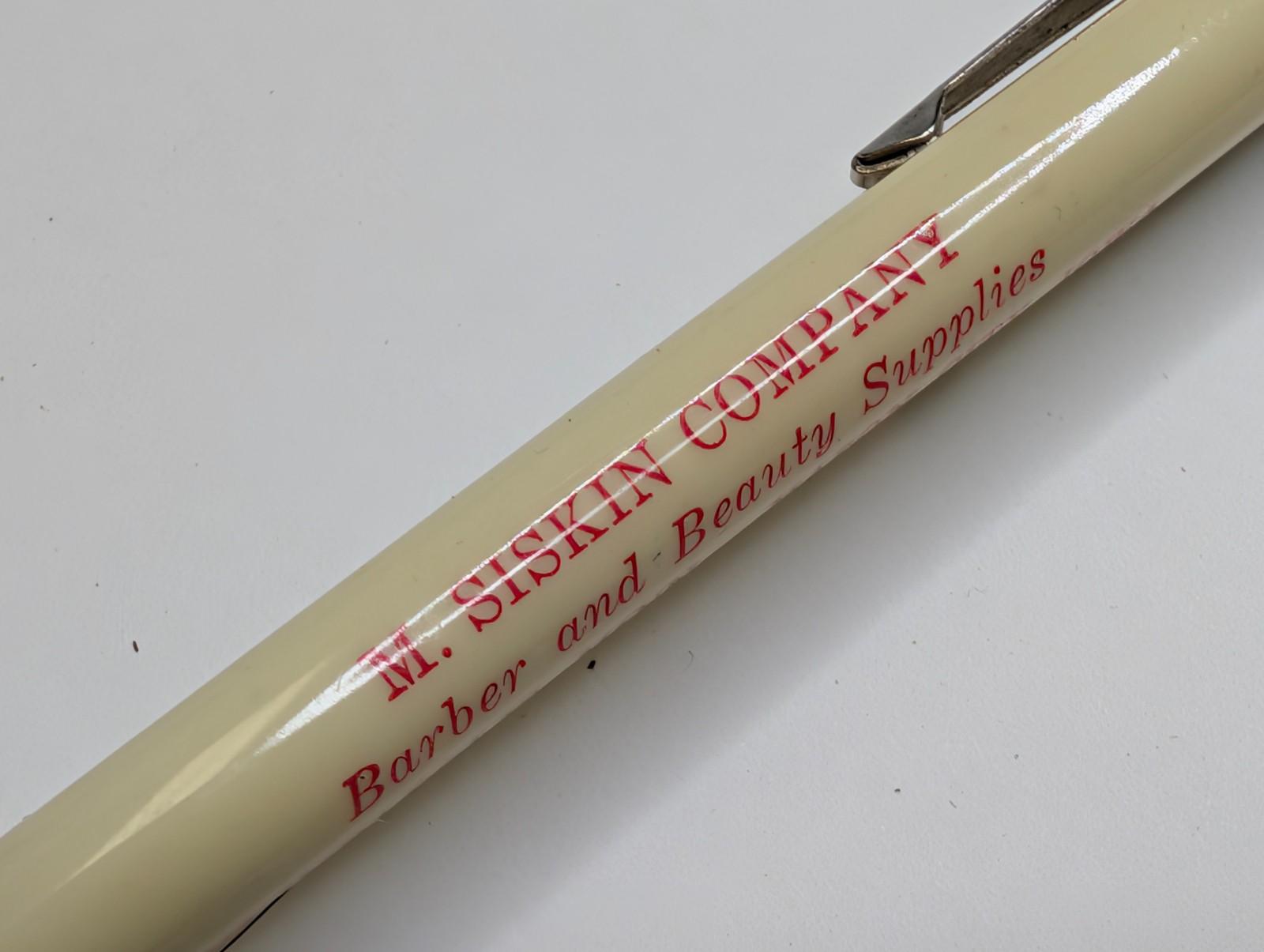 c1960s M. Siskin Barber Beauty Scripto Pencil Mason City Iowa Minneapolis MN Vtg