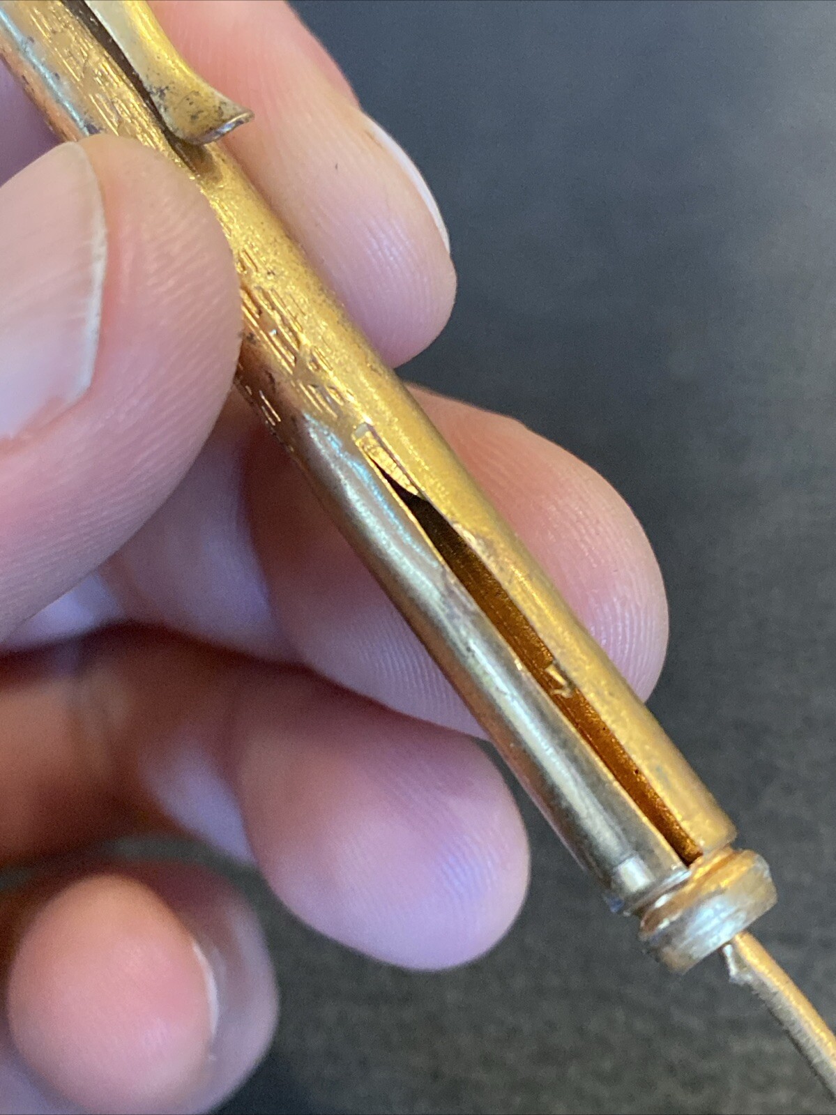 2 Early Telescoping Collapsible Fancy Gold Filled Mechanical Pocket Pencil AS IS