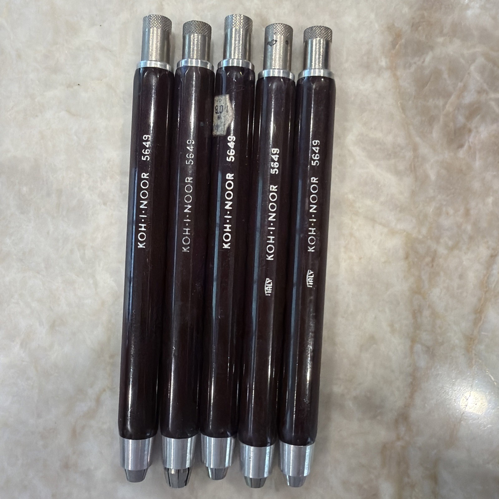 (5) Vintage Koh-I-Noor 5649 Jumbo Technical Lead Clutch Holder