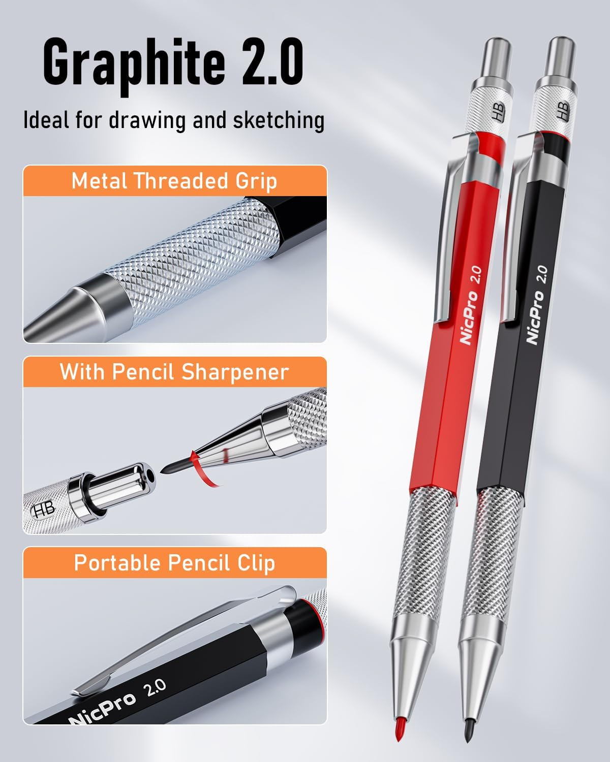 11 Pack Carpenter Pencil Set with Sharpener, Mechanical Carpenter Pencils with 4