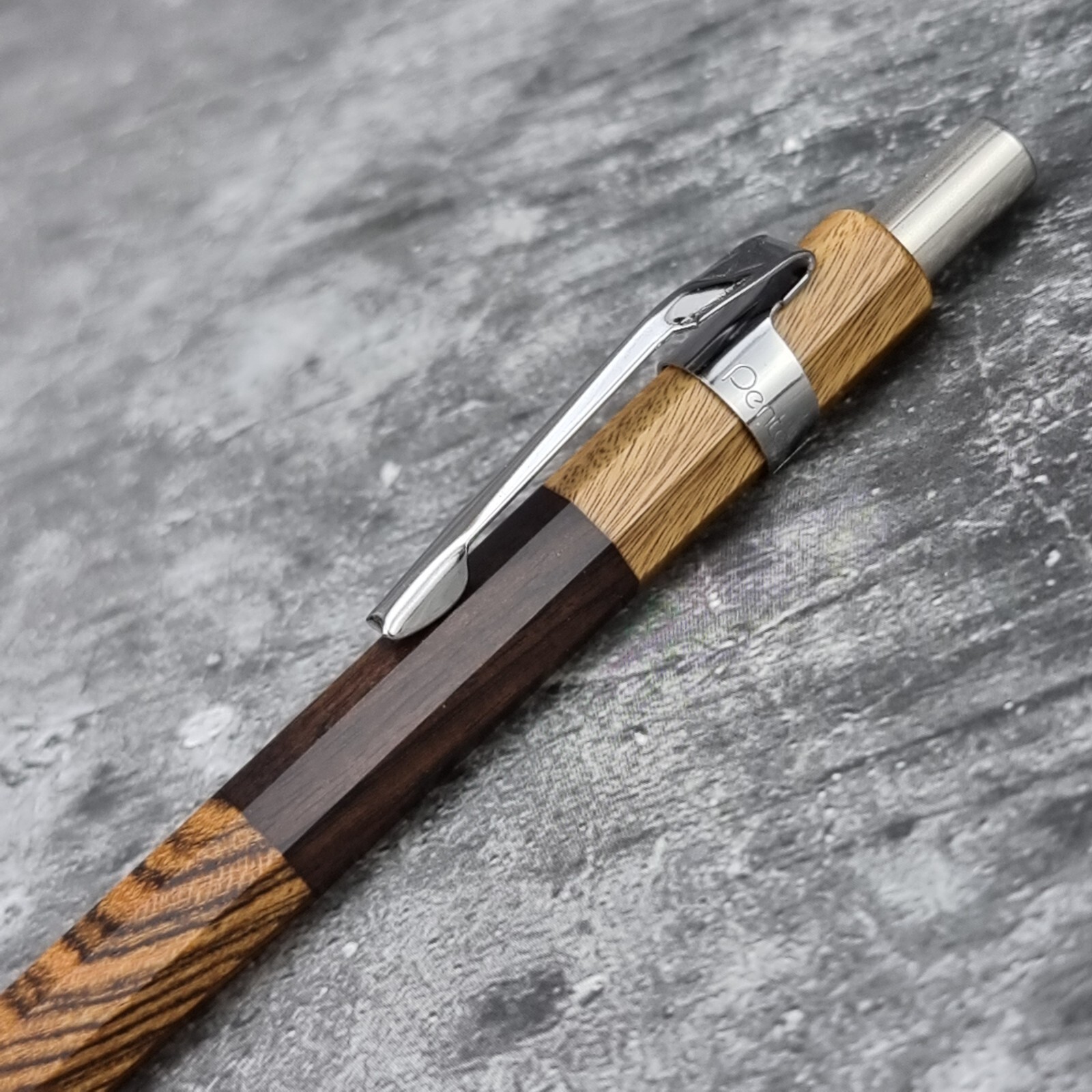 Hand Crafted Pentel P-205 Mechanical Pencil with Octagonal Wood Barrel