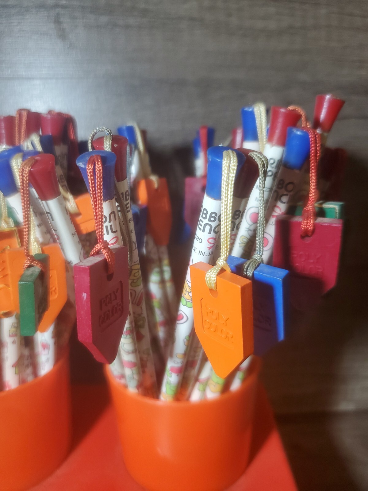 Vintage Lot Of 58 Mascot Animal Pencils Made In Japan With Display NEW