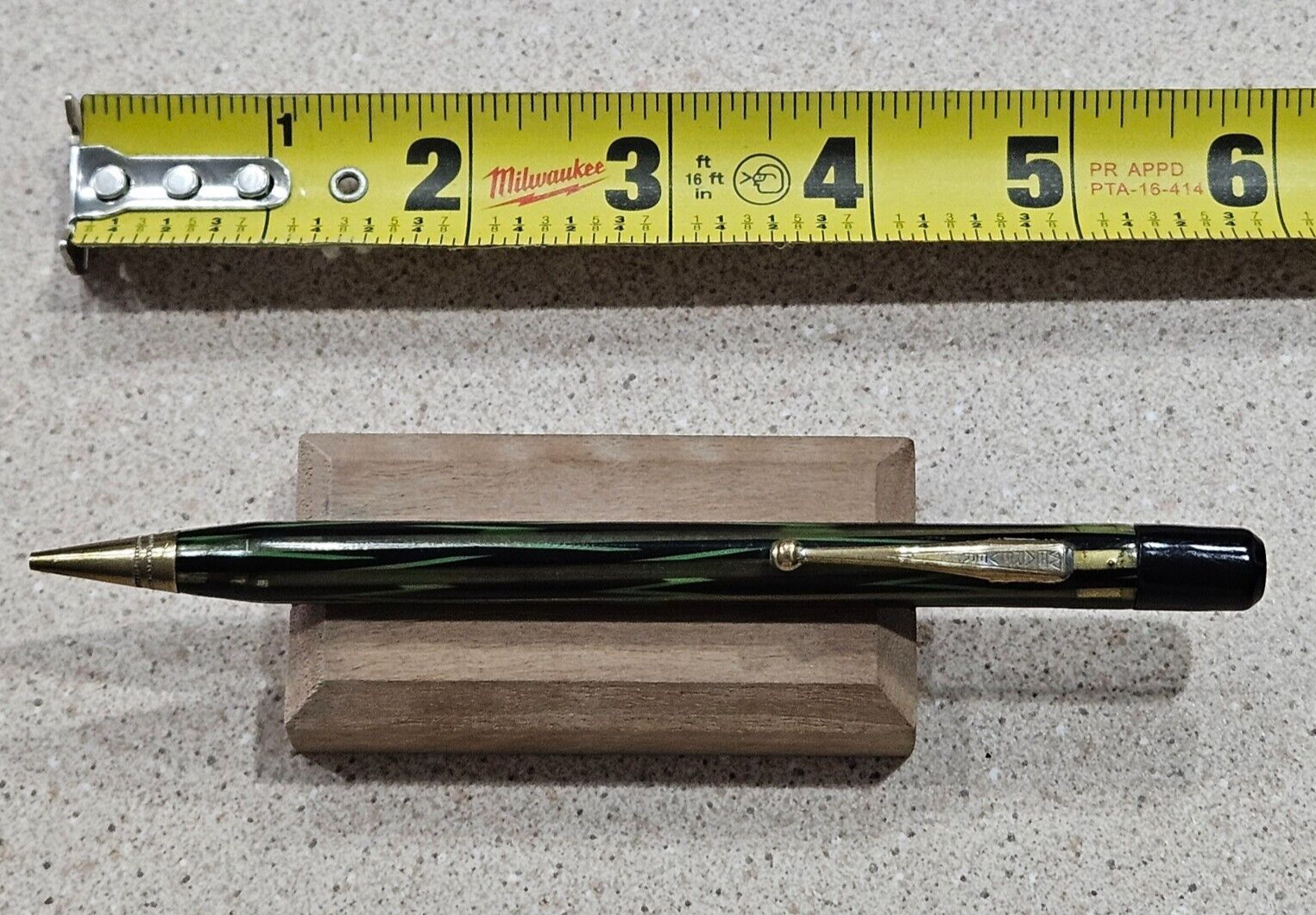 Wearever “Year Round” Green & Black Pattern Visible 5-3/4 Inch Mechanical Pencil