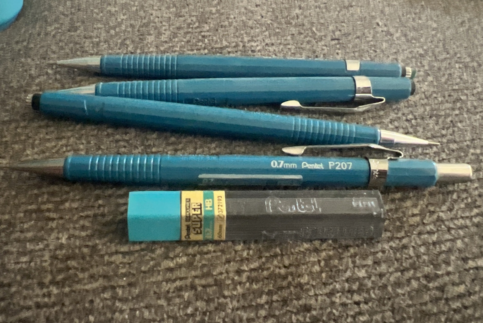 Vintage Pentel P207 Blue 0.7mm Mechanical Pencil Lot of 4 + Lead
