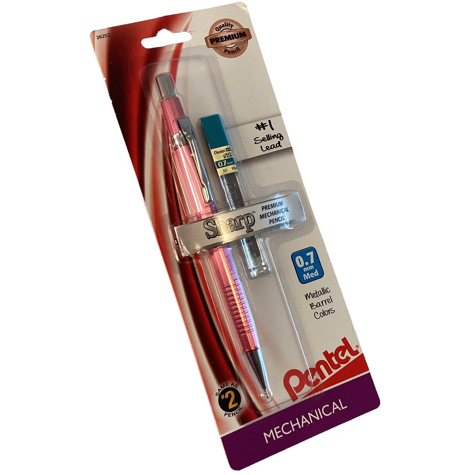 Pentel Sharp P207 0.7mm Drafting Premium Mechanical Pencil Metallic Pink Barrel