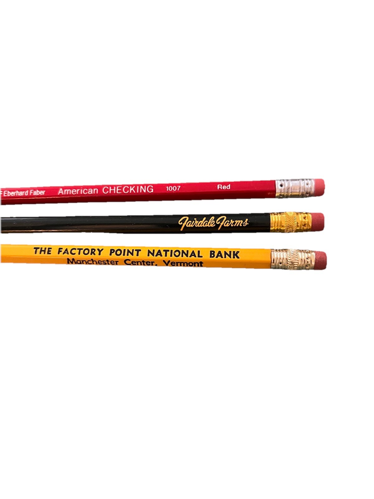 Lot of 3 Vintage Pencils Advertising Mixed Lot Unused Retro Collectible 60 70s