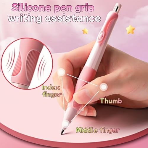 Handwriting thick mechanical pencils with grip: 2.0MM HB 2 pack red&green