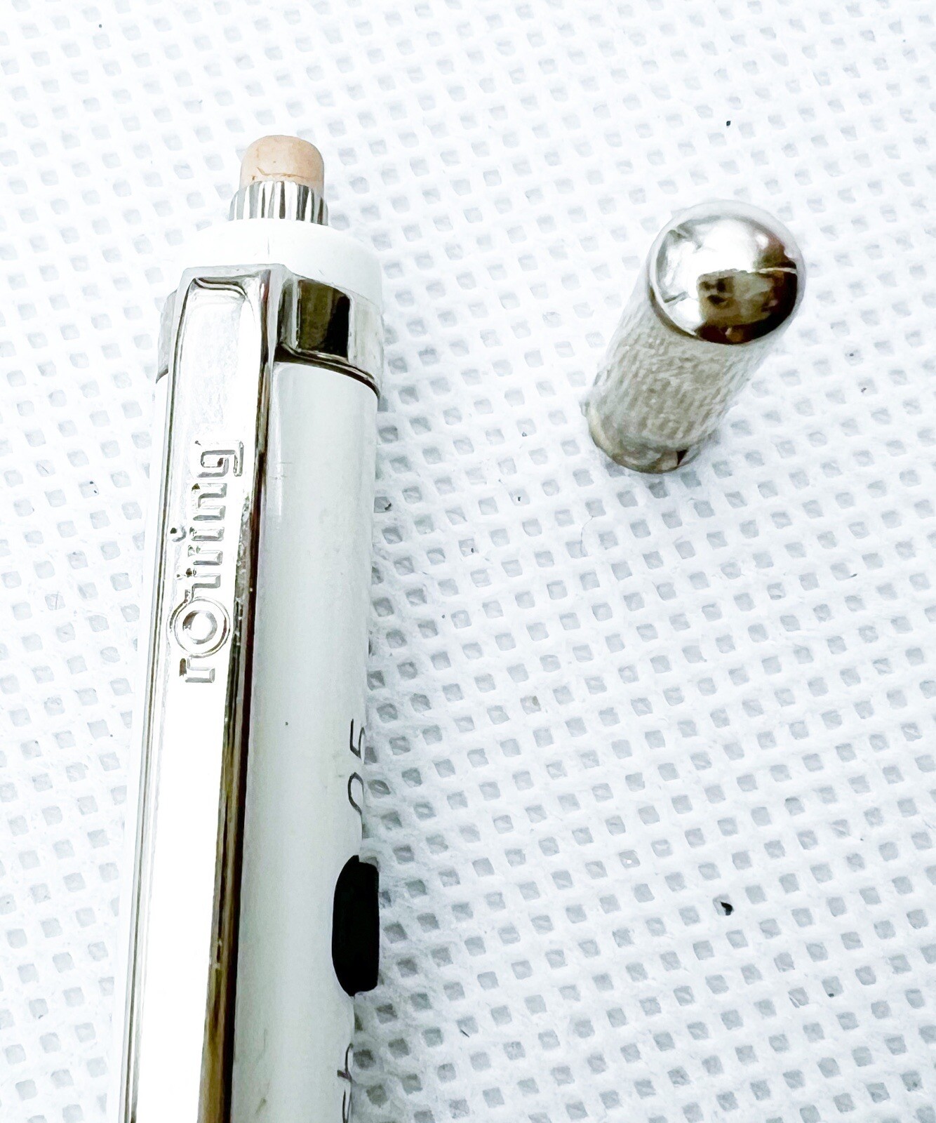 NOS Rotring Tikky Double Push retract mechanical pencil 0.5mm white