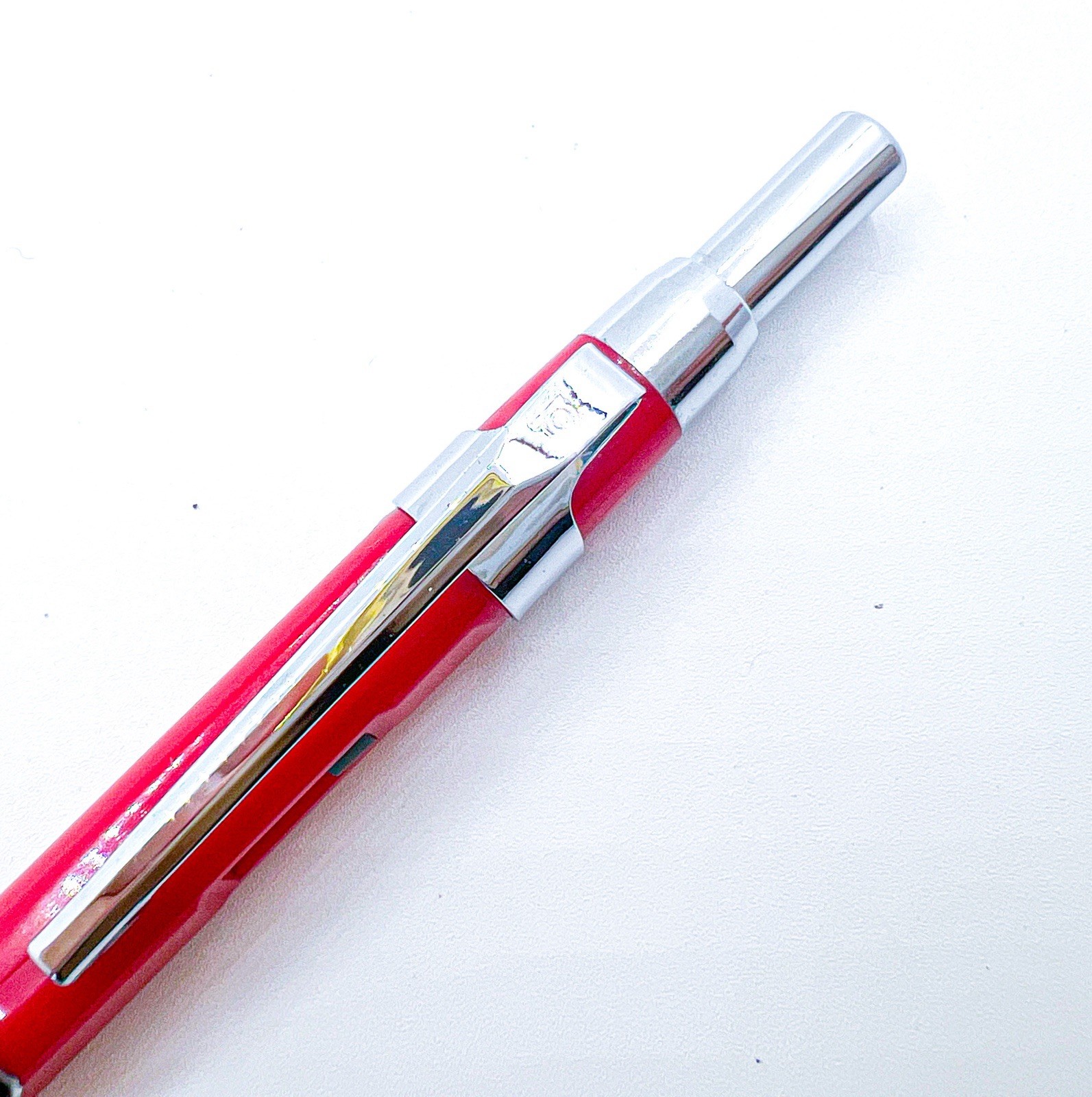 NOS Platinum Double Push Knock Mechanical Pencil Retractable Side Click Red