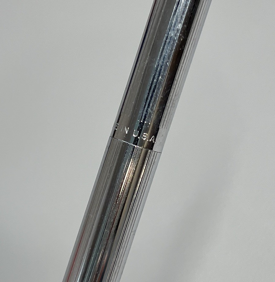 Vintage Sheaffer White Dot Fluted Chrome Mechanical Pencil Made in USA 1970s 80s