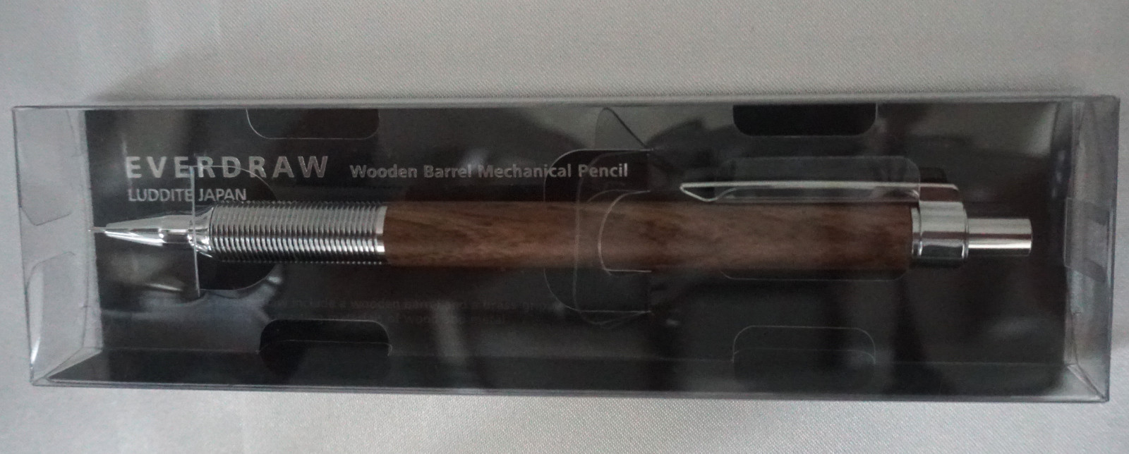 Luddite EverDraw Wooden Barrel Drafting Mechanical Pencil – Silver & cherry wood