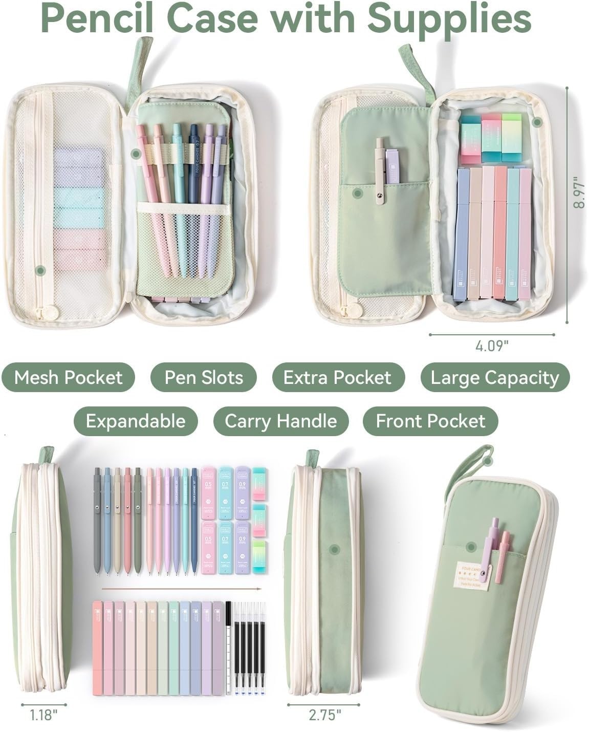 39 PCS Aesthetic School Supplies with Cute Pen Case, 12 Pastel Highlighters, …