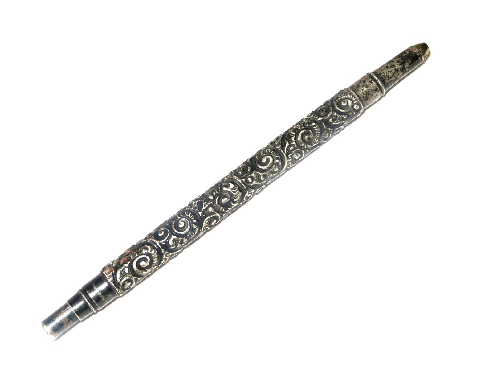 Antique Sterling Silver Ornate Mechanical Pencil 1800’s Filigree Detailed – NICE