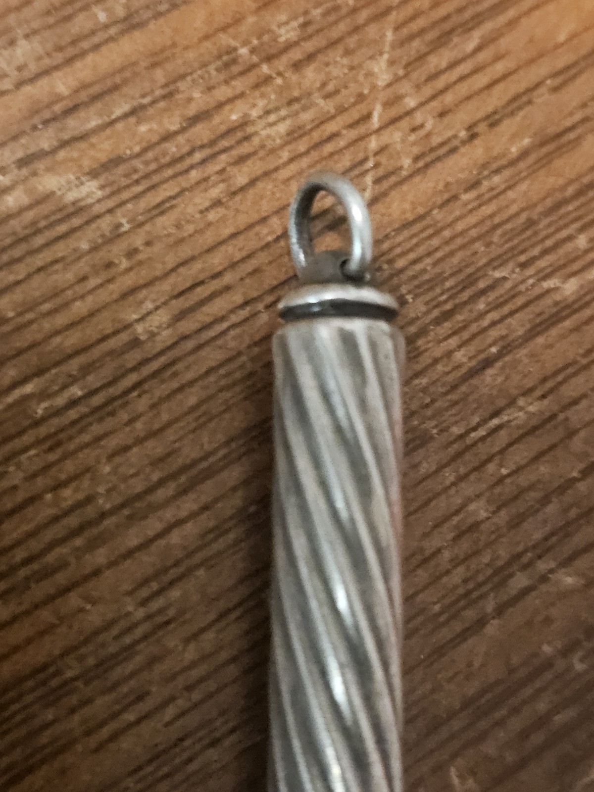 Sterling Silver Sliding Propelling Mechanical Pencil Ring Top Victorian Era Vtg