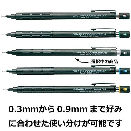 Drafting Pencil 0.5mm Mechanical Graphite Black Rubber Grip Retractable Lead