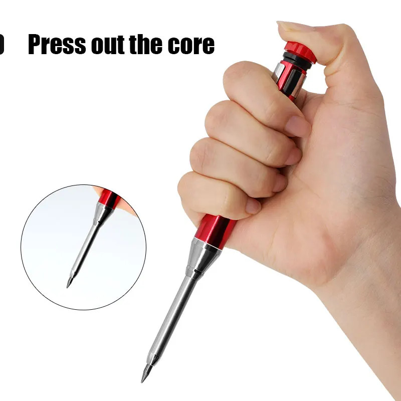 6Colors 2.8Mm Metal Solid Carpenter Mechanical Pencil with Sharpener 2B Lead Cor