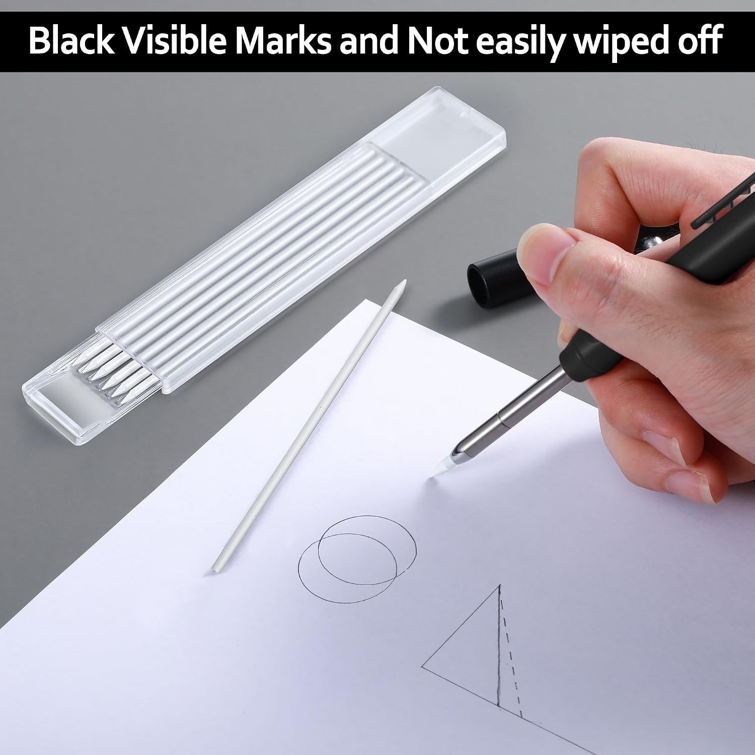 24 Pieces 2.8mm HB Waterproof Graphite Pencil Refills for Woodworking & Drawing