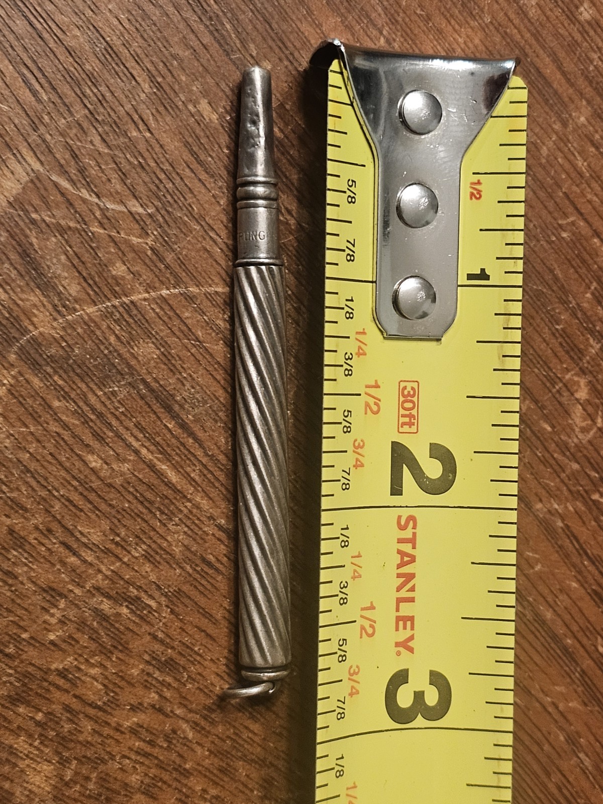 Sterling Silver Sliding Propelling Mechanical Pencil Ring Top Victorian Era Vtg