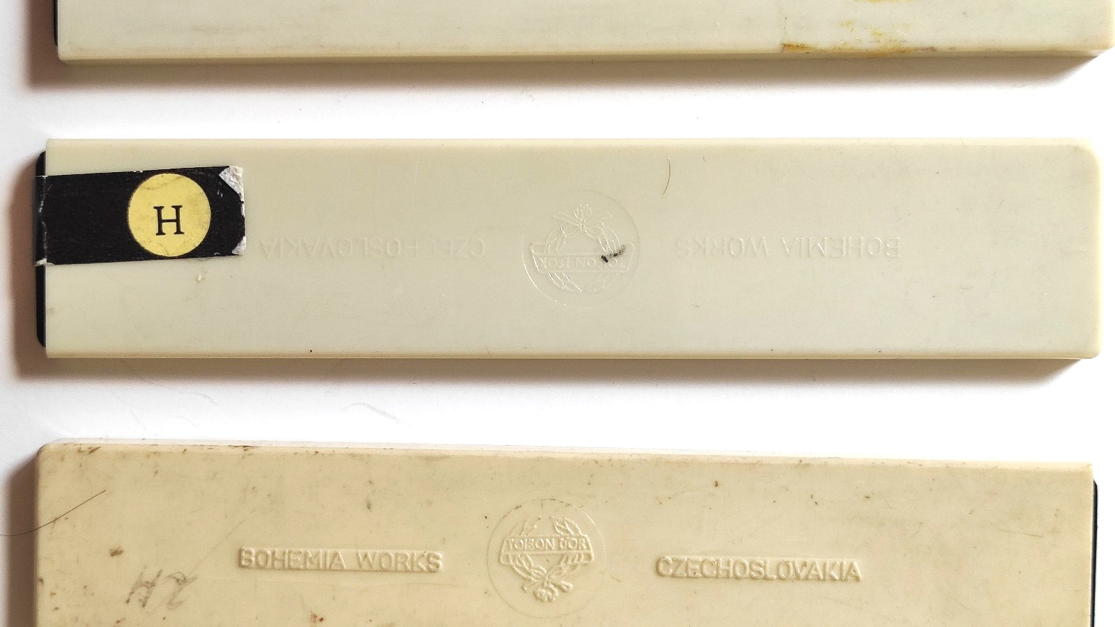 BOHEMIA WORKS Pencil Leads 4190 Set of 6 in 6 Plastic Boxes,Czechoslovakia 1970s