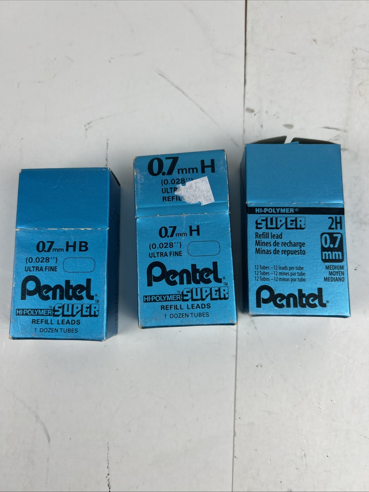 34 Tubes Of .7mm Pentel Lead HB, H & 2H