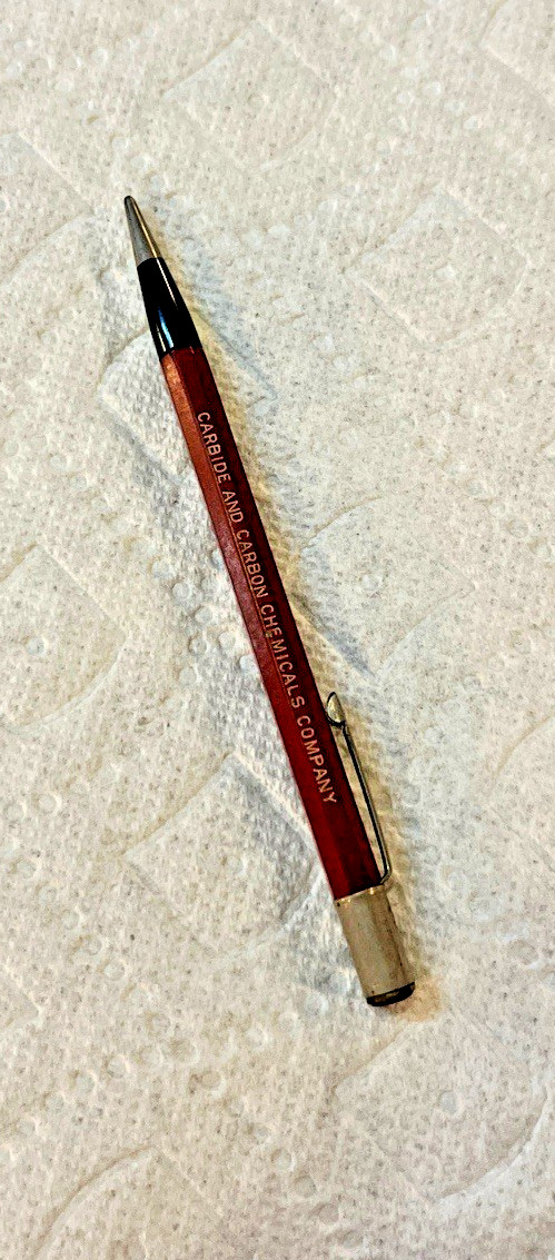 Vintage 1940s CARBIDE & CARBON Chemicals Co. Mechanical Pencil West Virginia