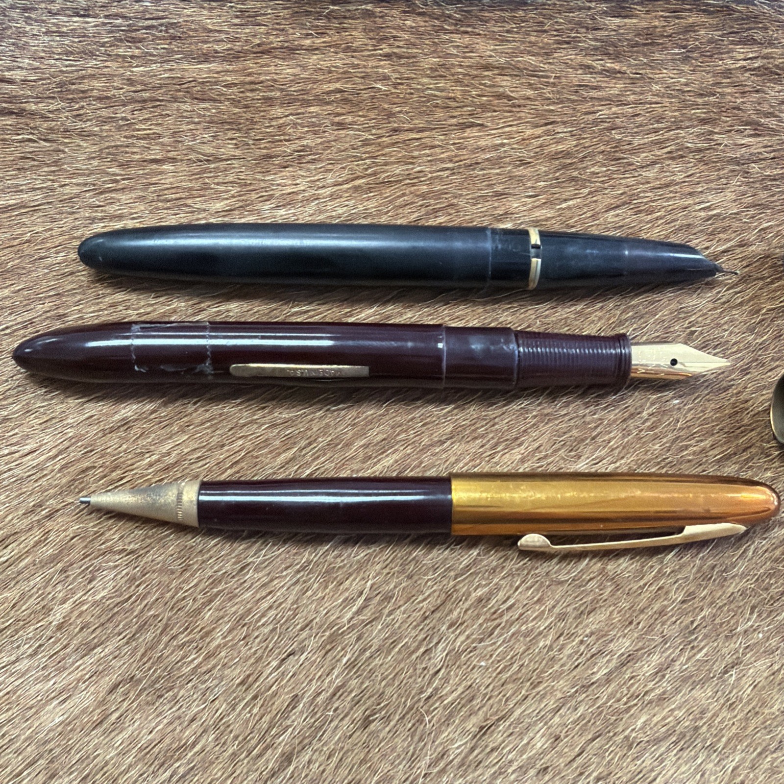 Vintage Linden Mechanical Pencil and fountain pen. Bakelite handles USA MADE