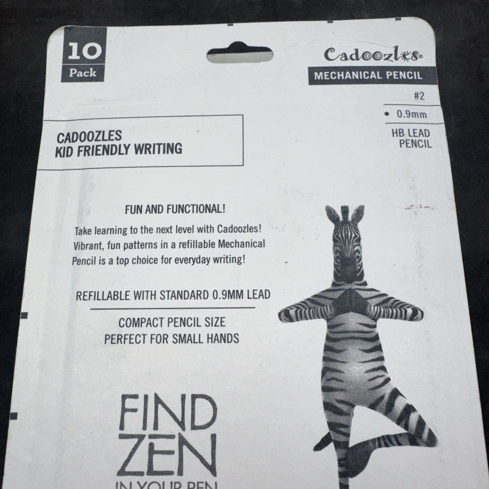 NEW 10 in pack Zebra Woodland Critters Cadoozles .9MM Mechanical Pencils #2 Z