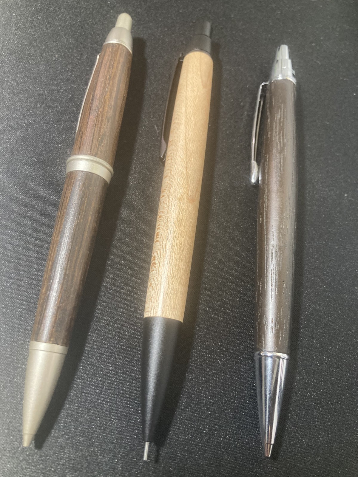 Wooden Mechanical Pencil 3pc Set Marvelous Wood BUDDY Pure Malt Black x2 Used