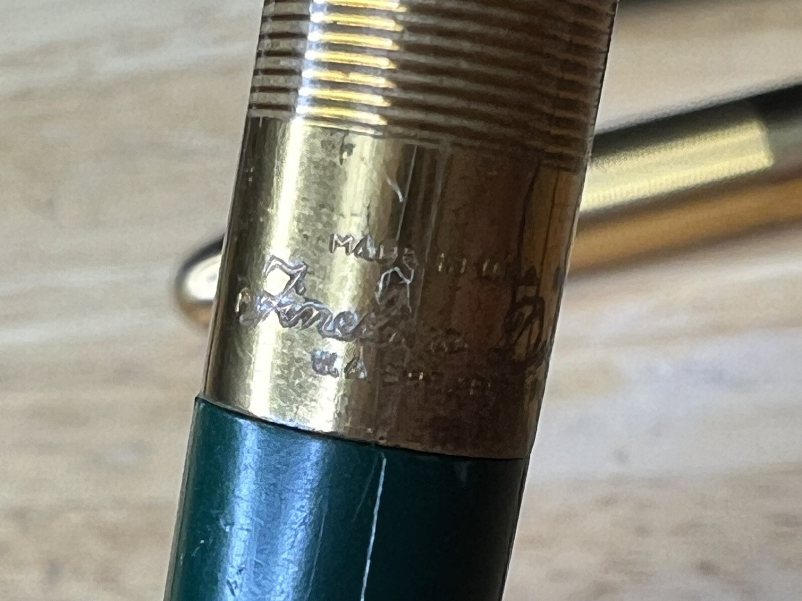 Vintage Sheaffer’s Fineline Green & Gold Twist Mechanical Pencil & Pen Set USA