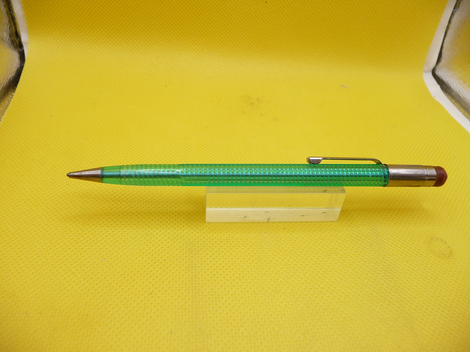 Scripto Vintage Transparent Green l.l mm Pencil-Used-free tin of lead-working