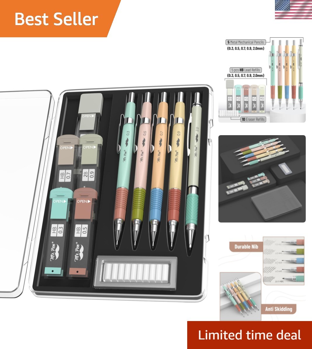 Elegant Mechanical Pencil Set in Pastel Colors – Perfect for Creative Minds