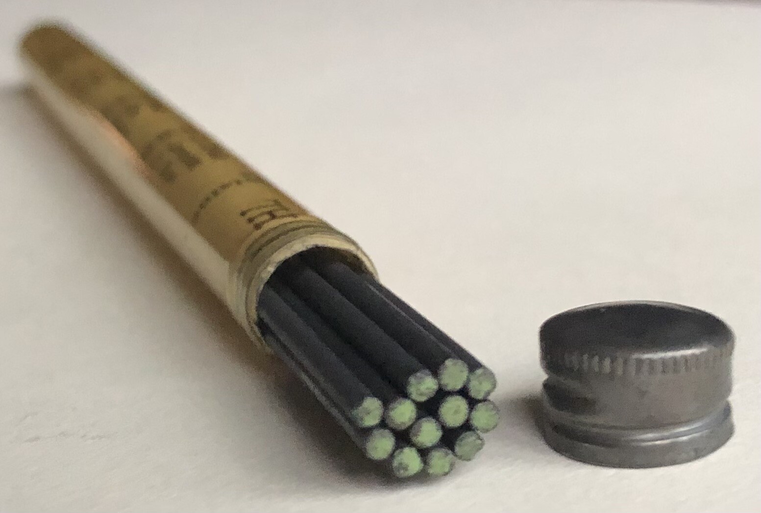 Vintage VEMCO TEC 2mm Drafting Lead Black 7H Metal Cap 12pk Tube Pasadena CA USA