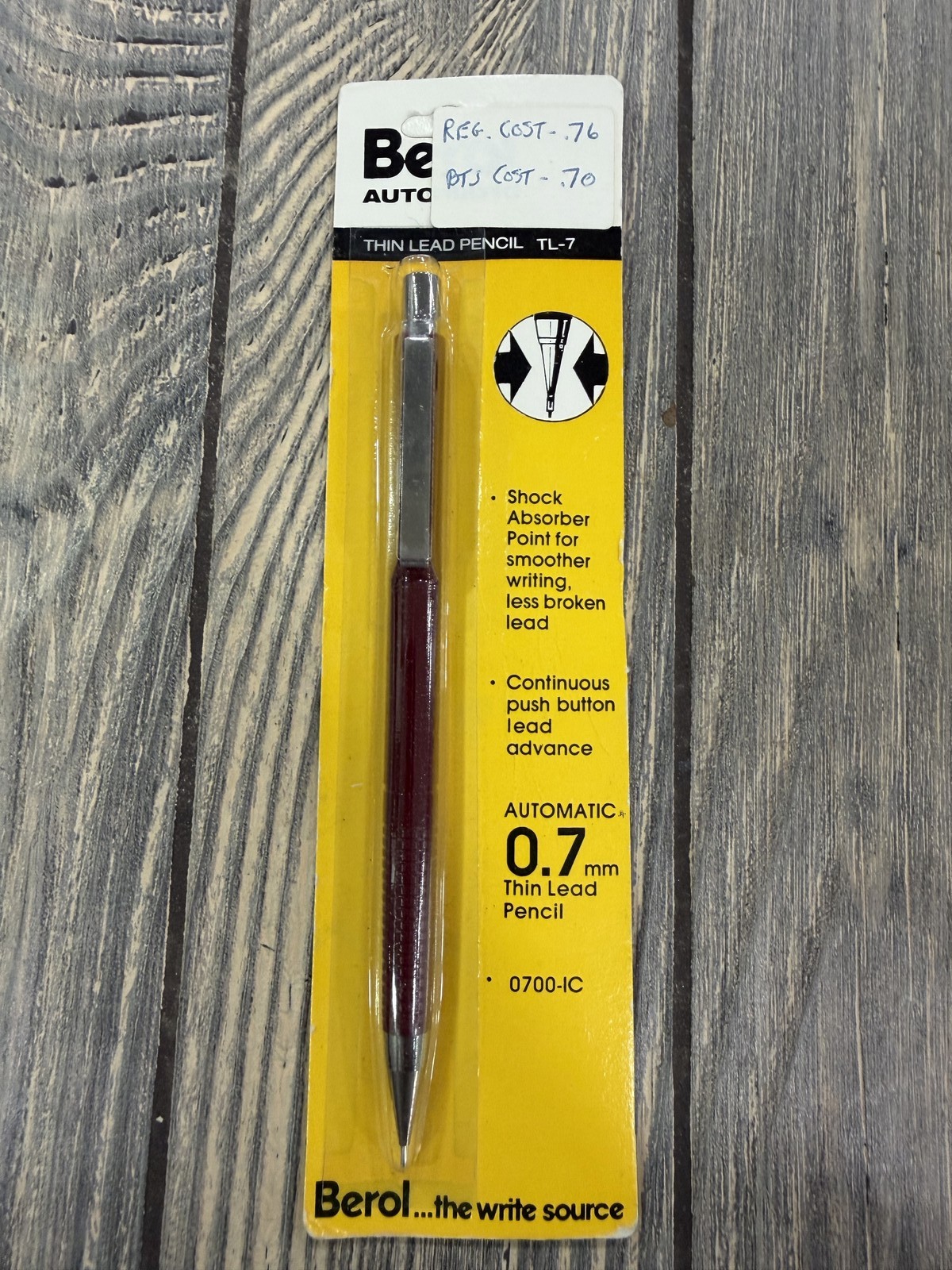 Vintage Berol Automatic 0.7mm Thin Lead Mechanical Pencil TL-7 New Old Stock NOS