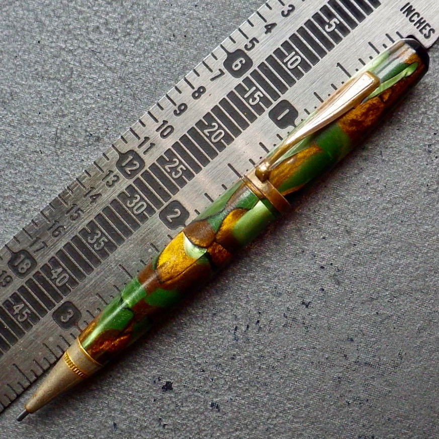 FREE US Ship•Serviced•PETER PAN Mech Pencil•Moss Agate•GT•Twist•1.18mm•Eraser