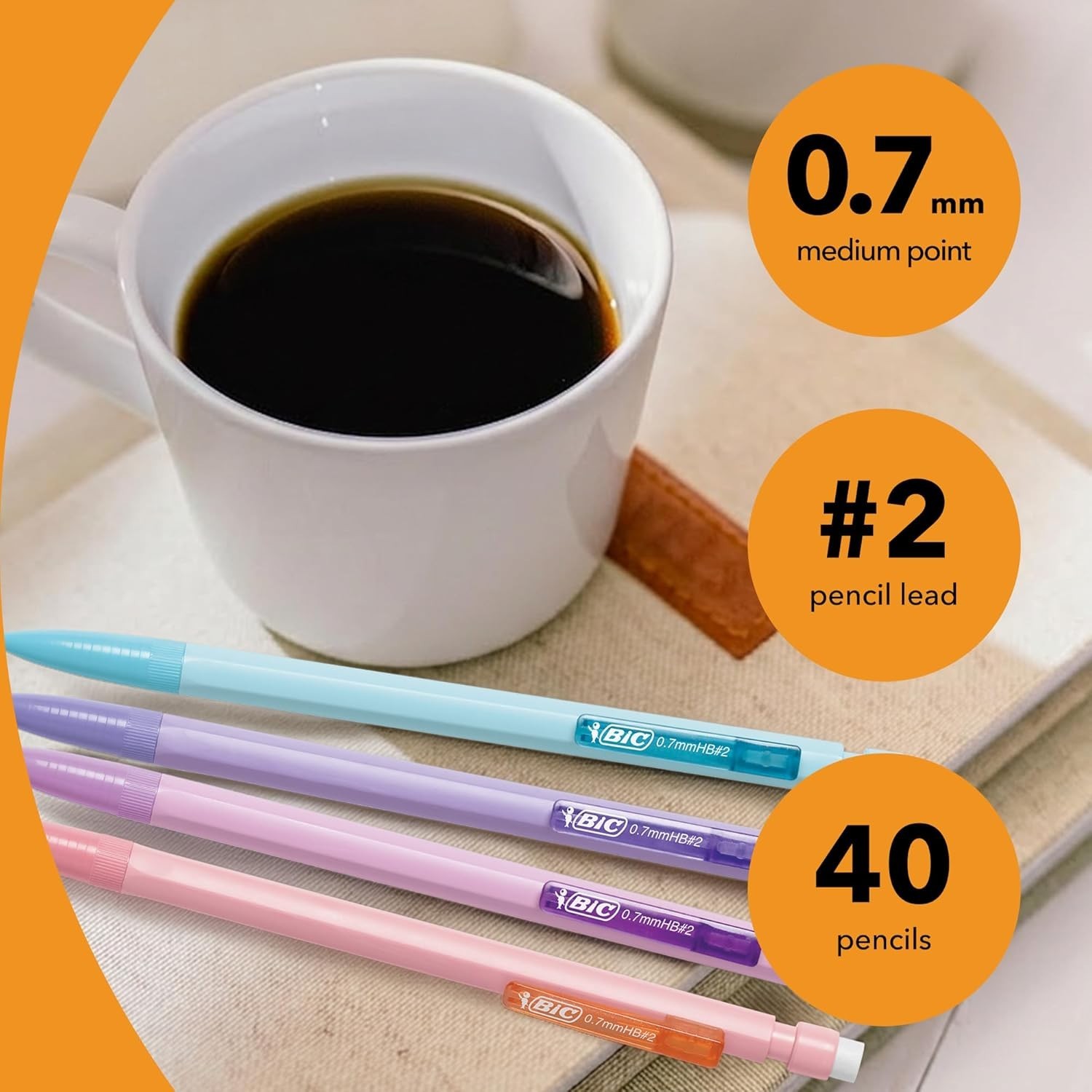 Mechanical Pencils Medium Point 0.7mm Pastel Bulk School Supplies 24