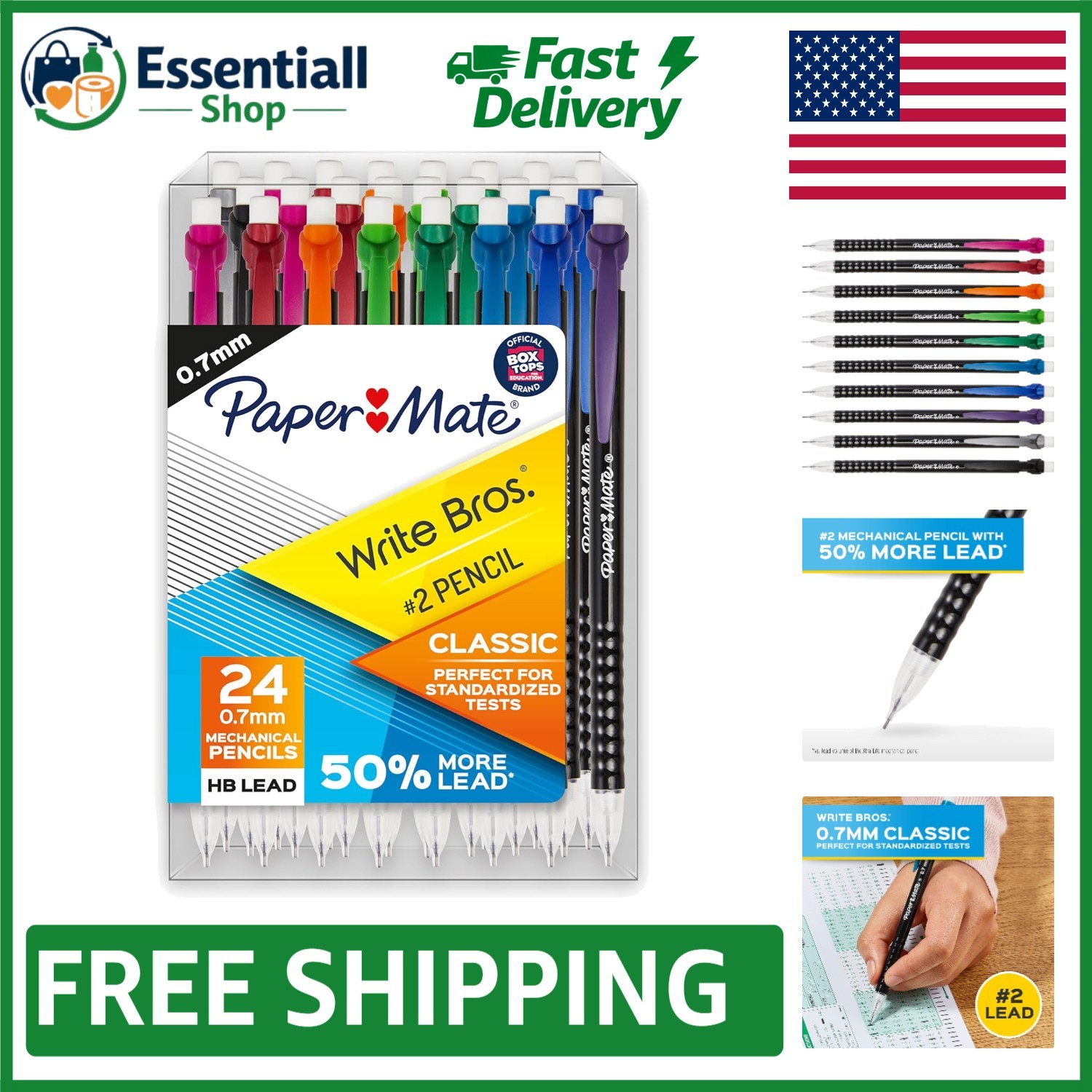 Comfort Grip Mechanical Pencils 0.7mm with Eraser – Perfect for School & Office