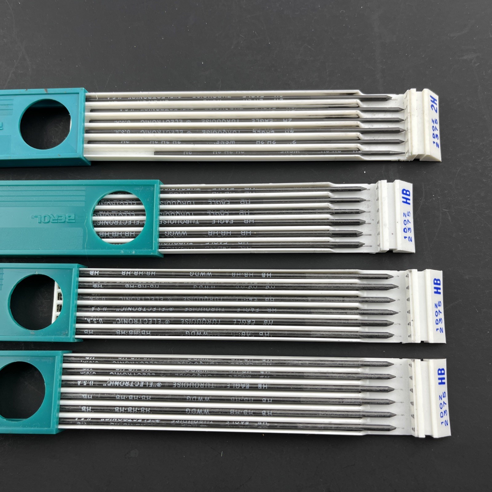 Lot of 4 Berol Turquoise Eagle Drawing Leads 2375 HB 1 Dozen NOS Vintage New
