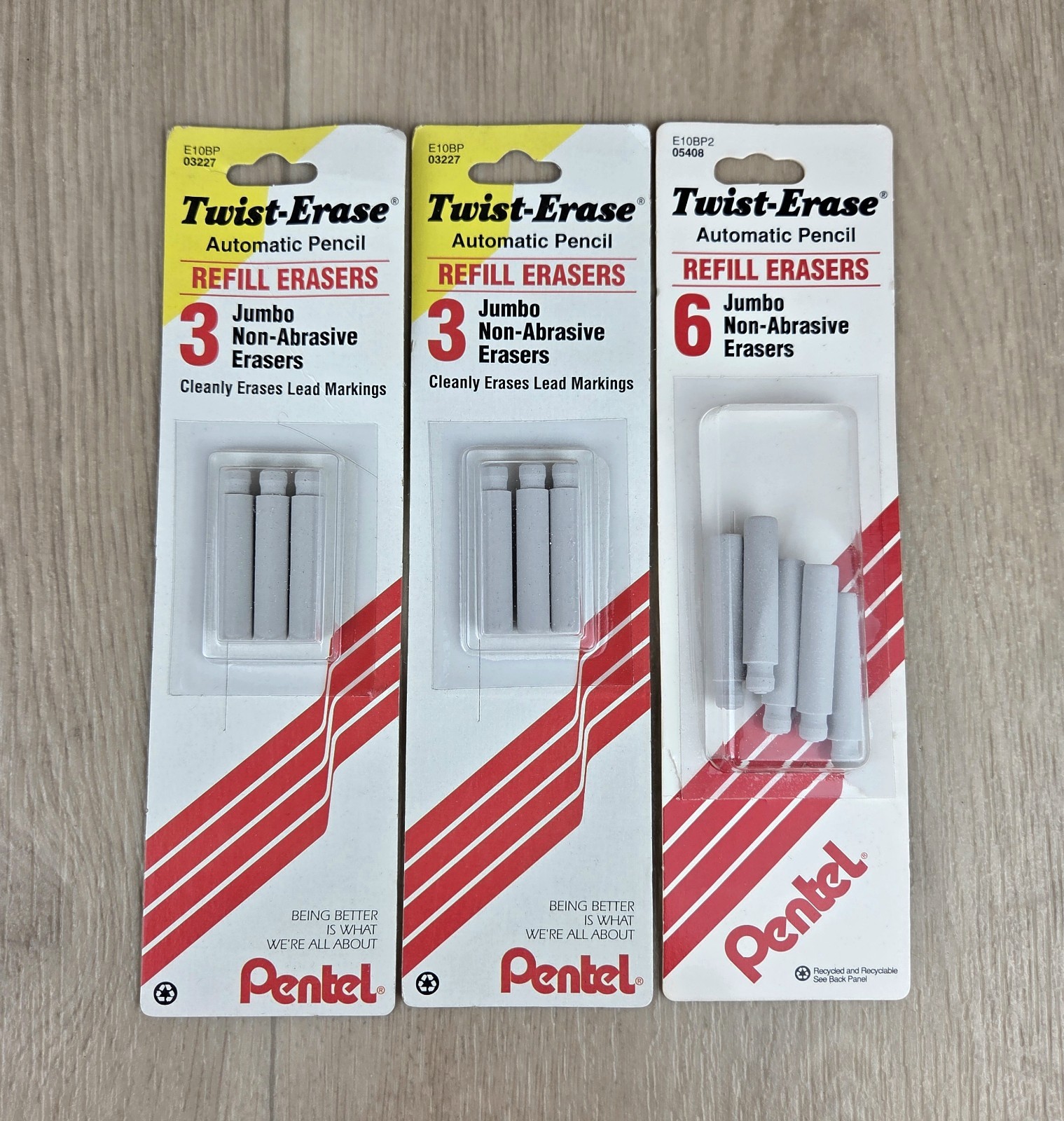 Vtg Pentel Lot Twist-Erase Automatic Mechanical Pencil & Erasers .5mm Japan READ