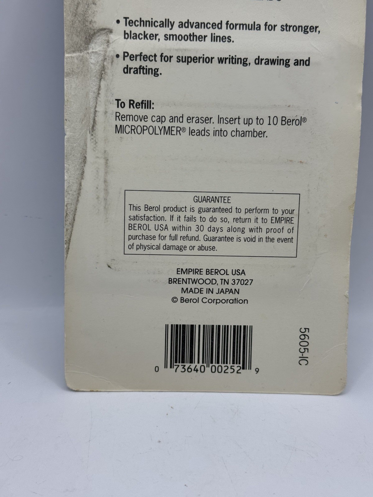 BEROL Micron 0.5mm Refill Leads 4 Tubes 120 Count Made in Japan Micropolymer NOS
