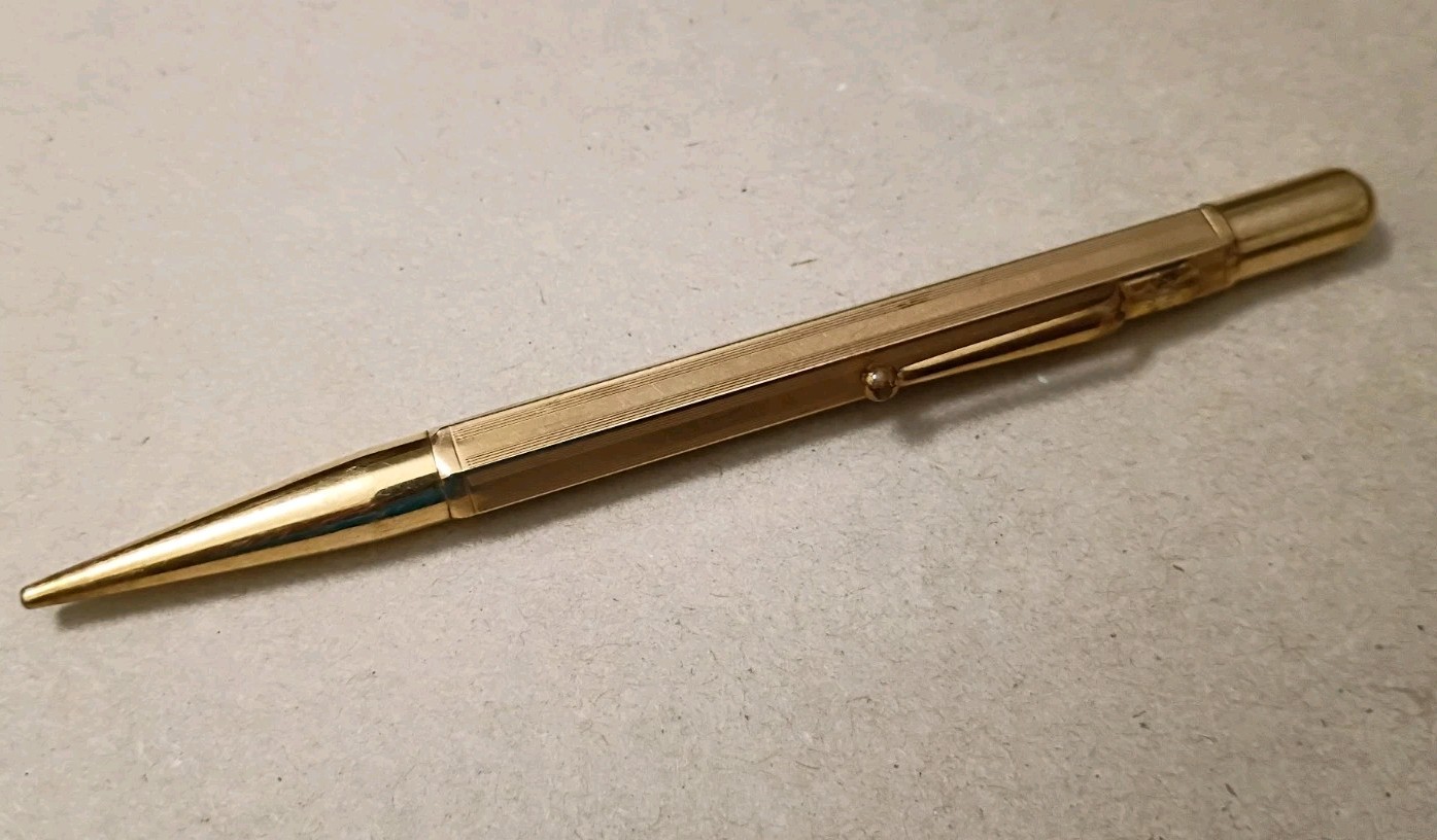 Vintage Fyne Poynt Mechanical Pencil Gold Filled / Rolled Gold Plate Octogon