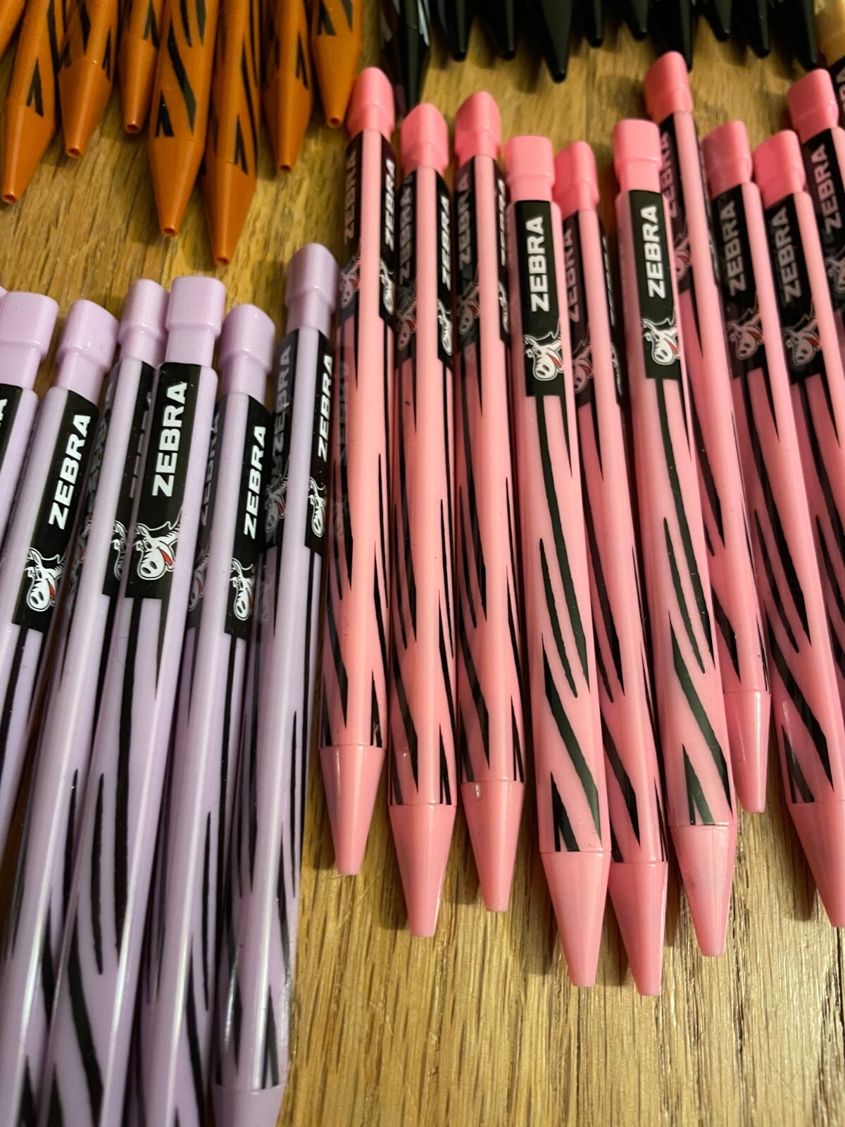 90 Zebra Starters Colored Mechanical Pencils 9 Colors Bright Leads Not Used