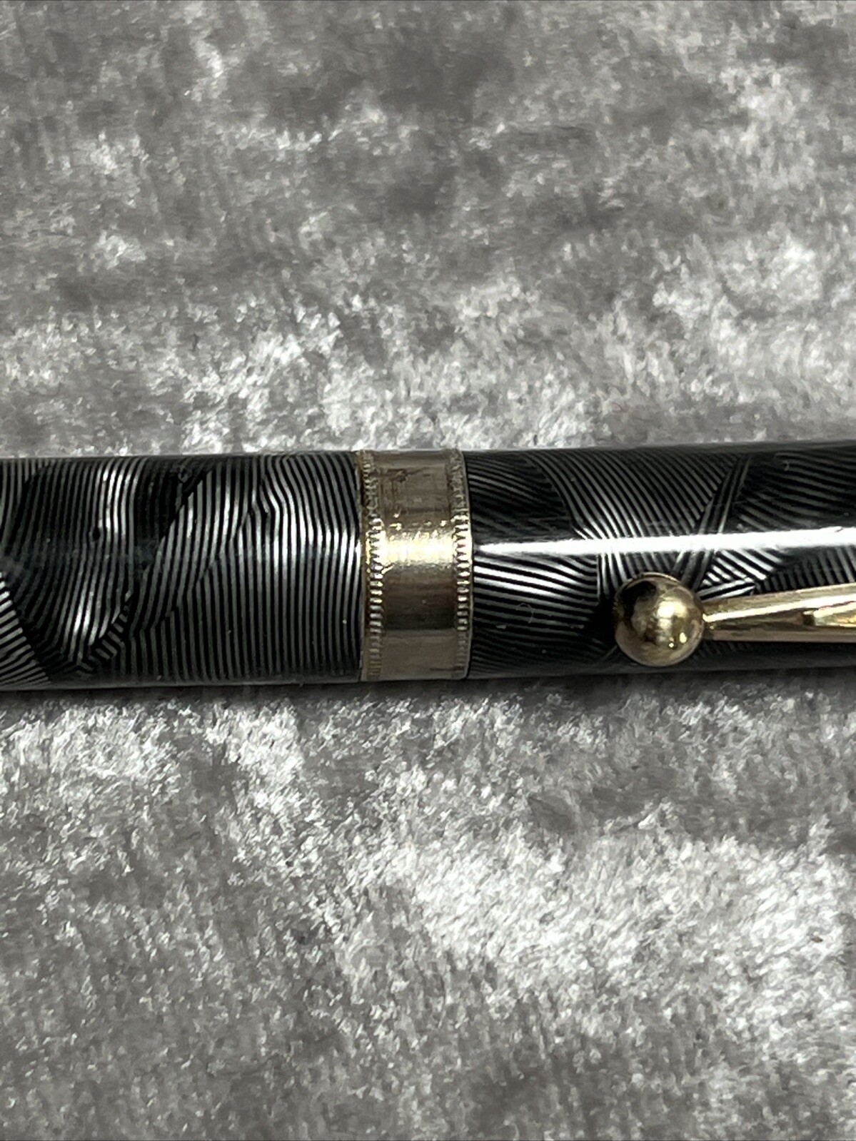 Vintage Majestic Mechanical Pencil with Silver & Black Marble Pattern